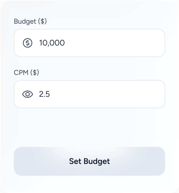 Set the Budget - Budget and CPM configuration