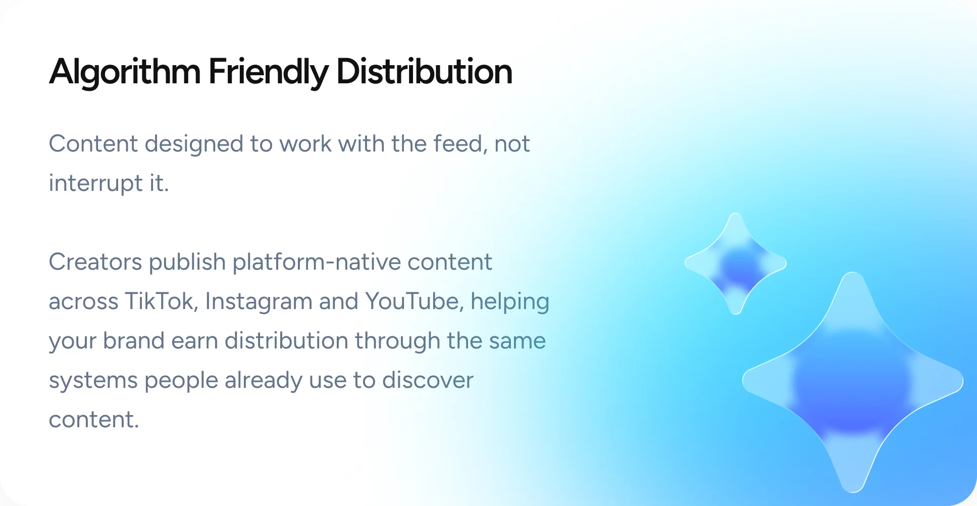 Algorithm Friendly Distribution
