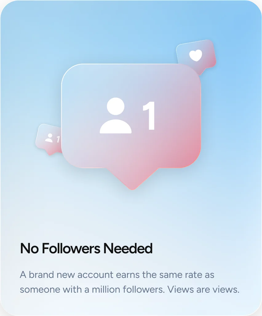 No Followers Needed — views are views, no follower count required