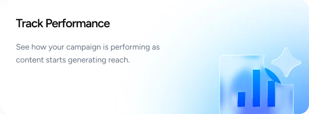 Track Performance - See how your campaign is performing as content starts generating reach.