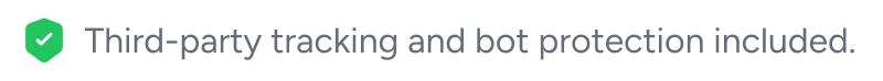 Third-party tracking and bot protection included.